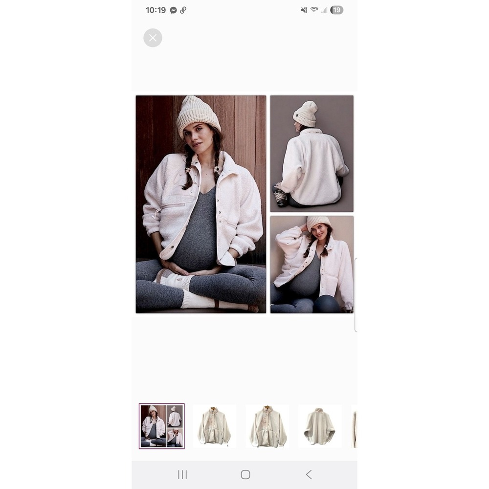 Free People FP Movement x Hatch Hit The Slopes Fleece Jacket Neutral Large NWT